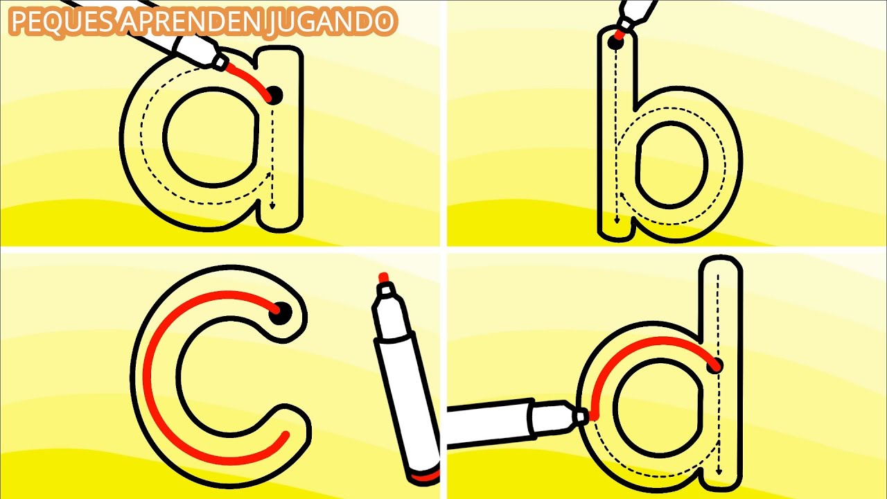 Aprende a escribir letras del abecedario de la A a la Z en minúscula Video de PequesAprendenJugando
