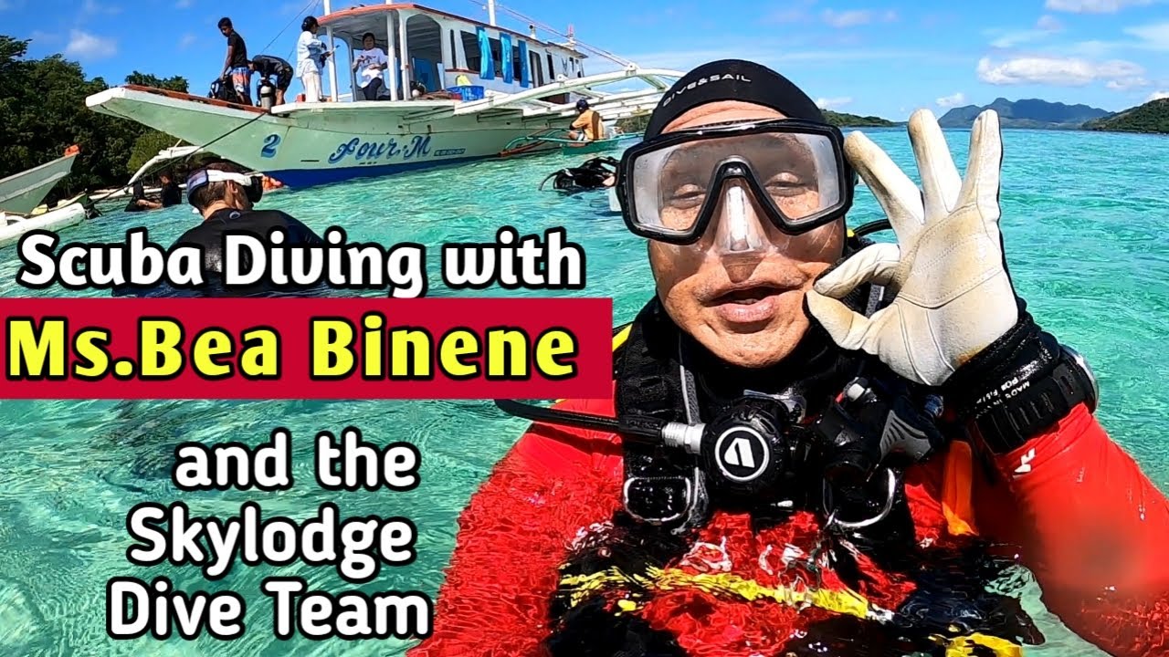 Ms Bea Binene, a certified scuba diver, visits coron dives with the skylodge dive team.