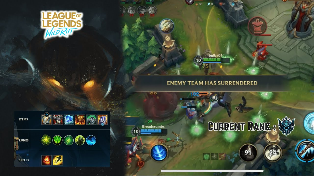 Wild rift : Nautilus Support 10 Minutes Game ! Enemy Surrender !!