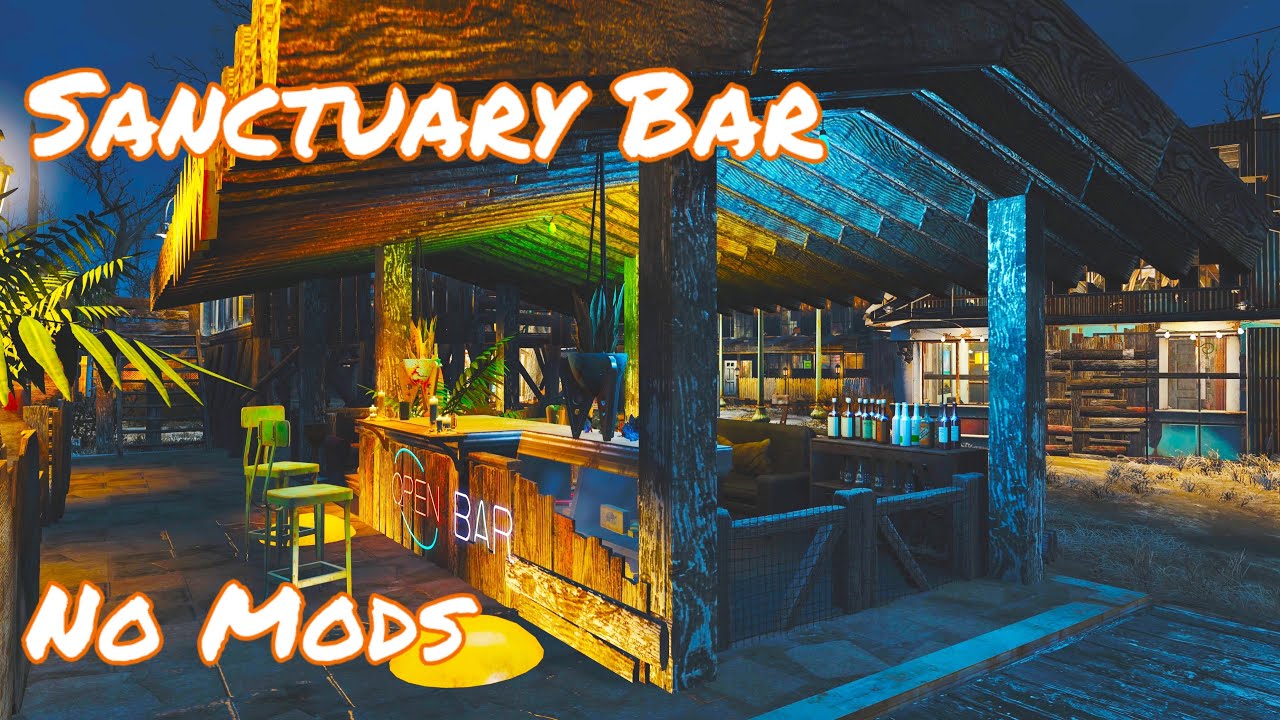 Sanctuary Hills Bar, Settlement Tour (No Mods) - Fallout 4