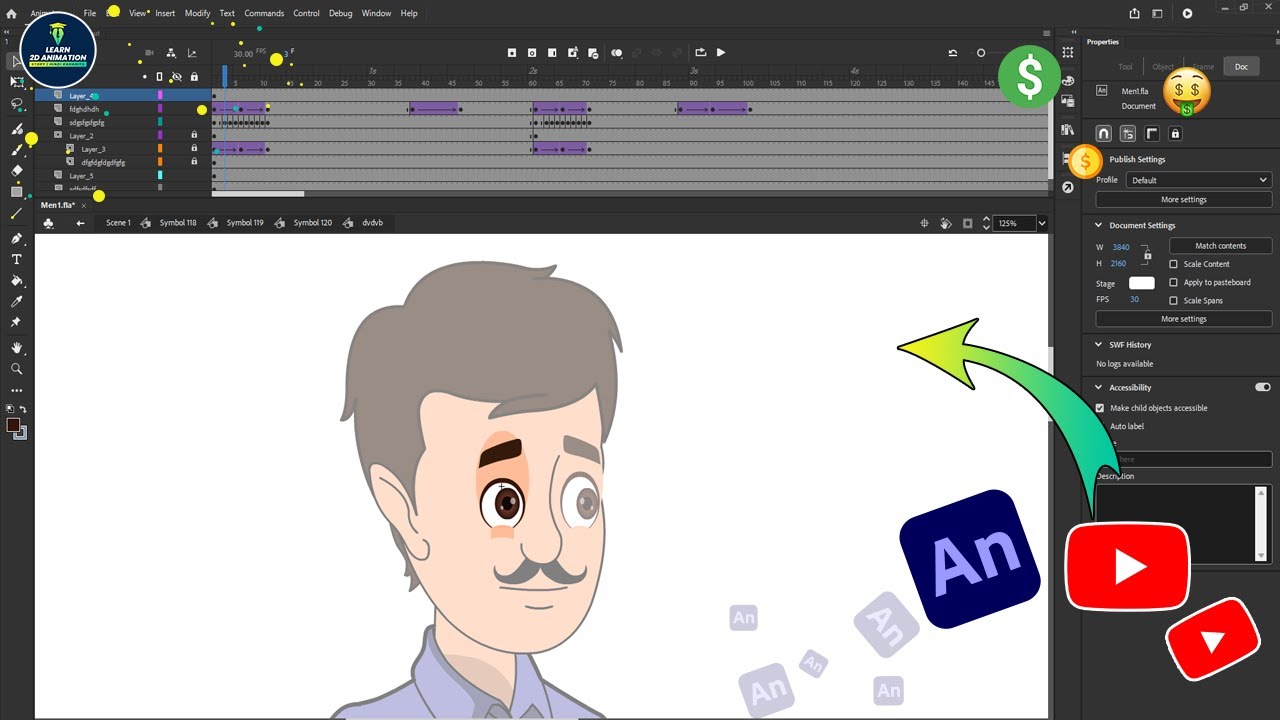 How to Create Eye Blinking in Adobe Animate || 2D Animation || Hindi Tutorial 