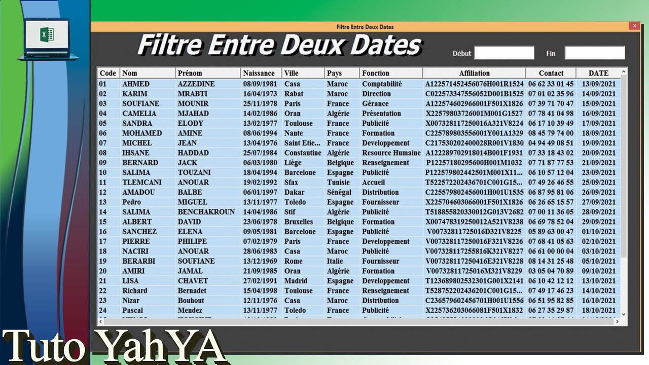 LISTVIEW  FILTRE ENTRE DEUX DATES | USERFORM EXCEL VBA
