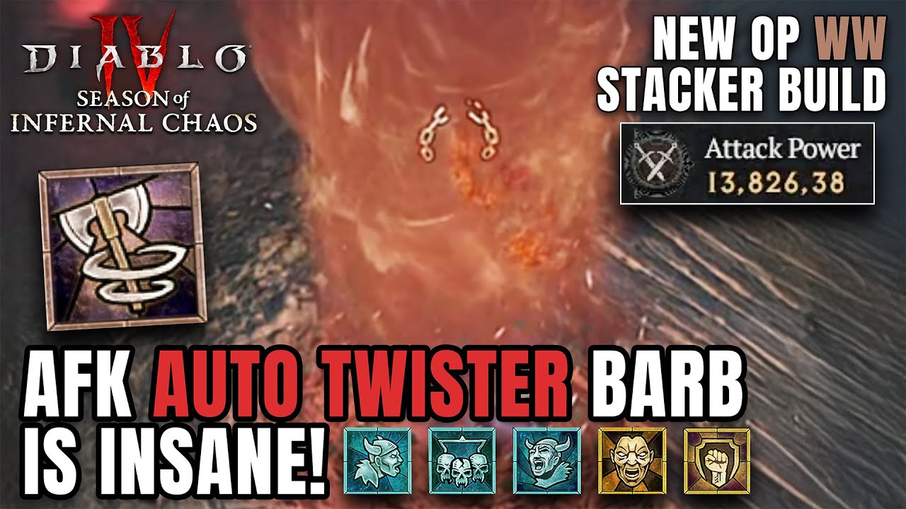 AFK AUTO TWISTER BARB IS INSANE - NEW OP WHIRLWIND STACKER Build Diablo 4