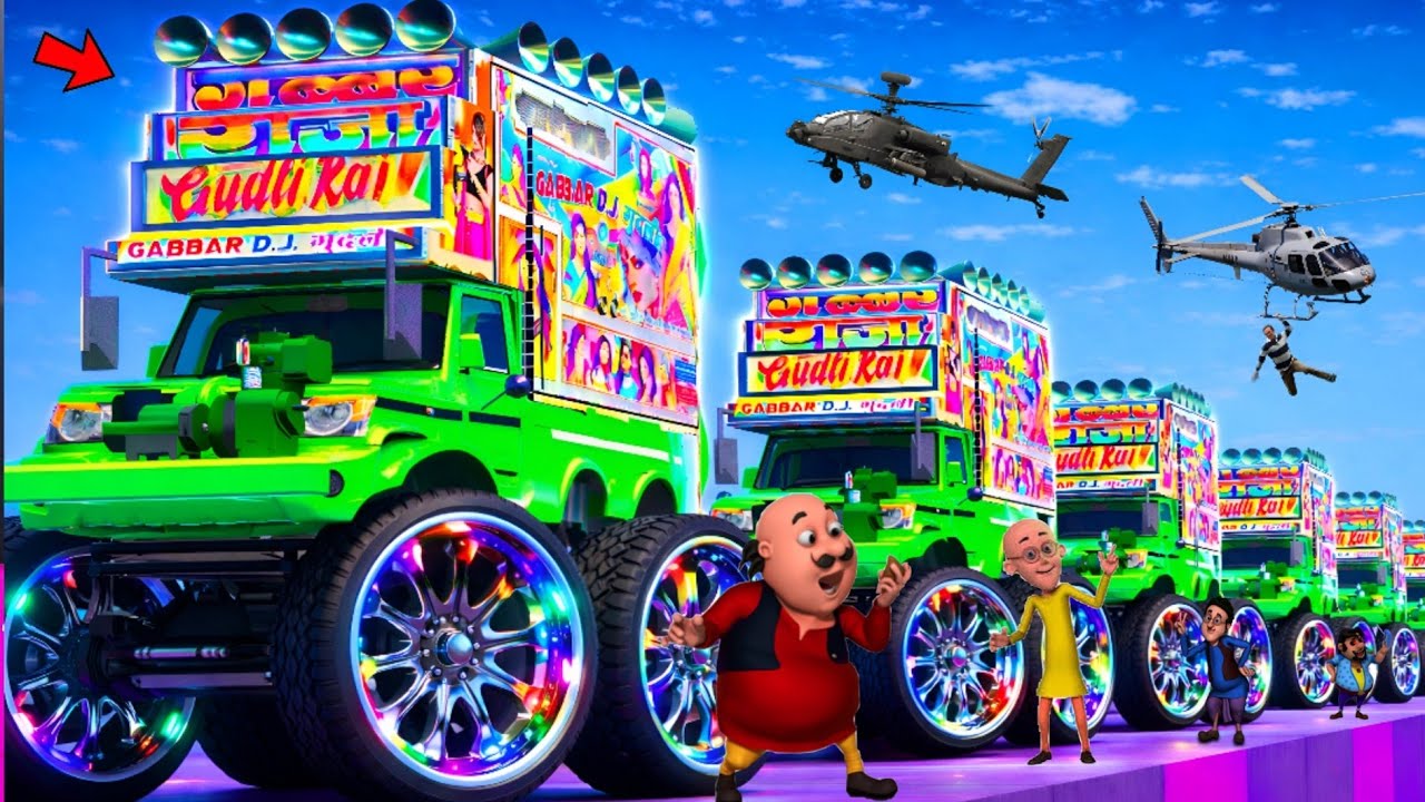 Motu Patlu ने किया Biggest Indian dj Super Mega Ramp Challenge 😱😱😱 GTA-5
