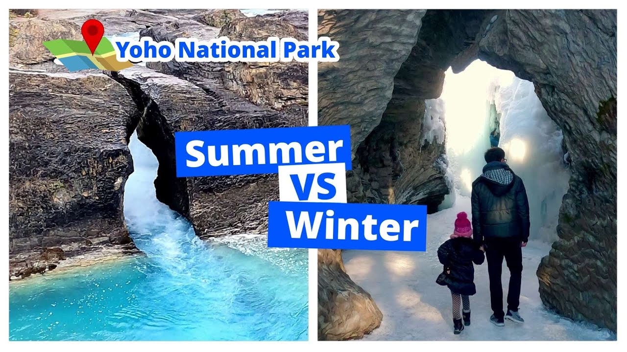 Summer Versus Winter at Yoho National Park | Emerald Lake & Natural Bridge