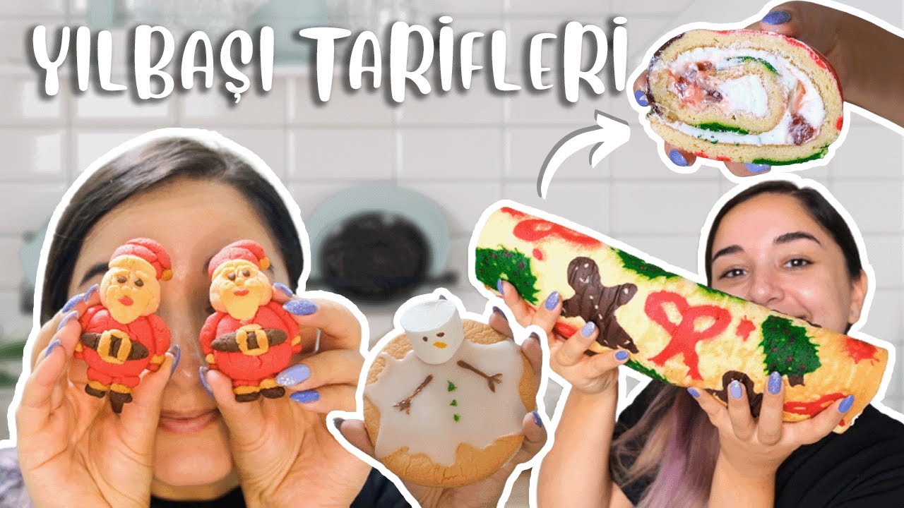 YILBAŞI TARİFLERİ DENİYORUZ | Sizden Gelenler | Desenli Rulo Pasta, Noel Baba Kurabiyeleri