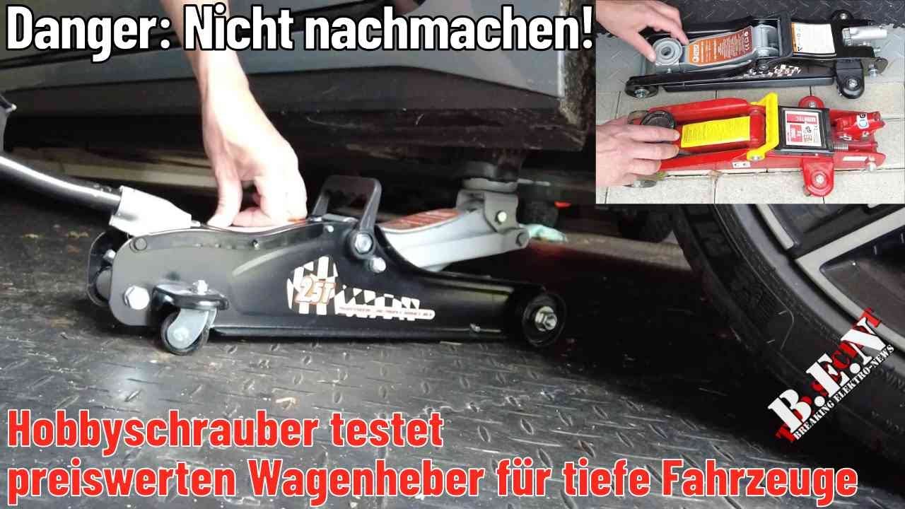 Nicht nachmachen! 🚑 Hobbyschrauber testet preiswerten Wagenheber für tiefergelegte Fahrzeuge!