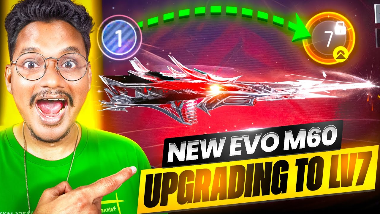 🤑New EVO M60 Level 7 Upgrading🔥 - Free  Fire New Evo Gun Event- hello telugu gamers