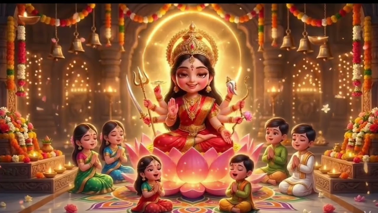 Gayatri Mantra for Kids 🙏 Durga Matha Blessings ✨ Calm & Peaceful Chant