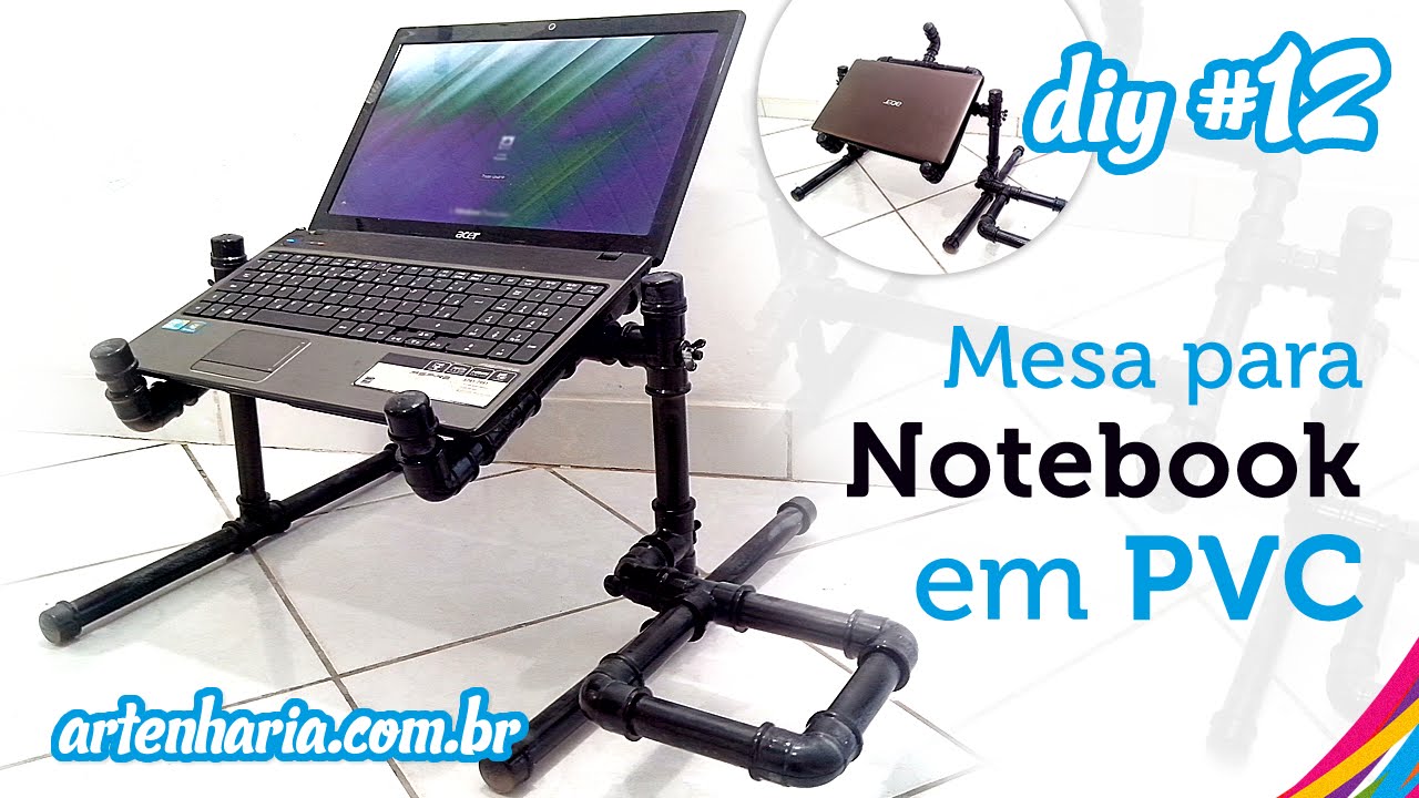 Mesa para Notebook em PVC articulada (passo a passo) - Tabla Notebook PVC - DIY #12