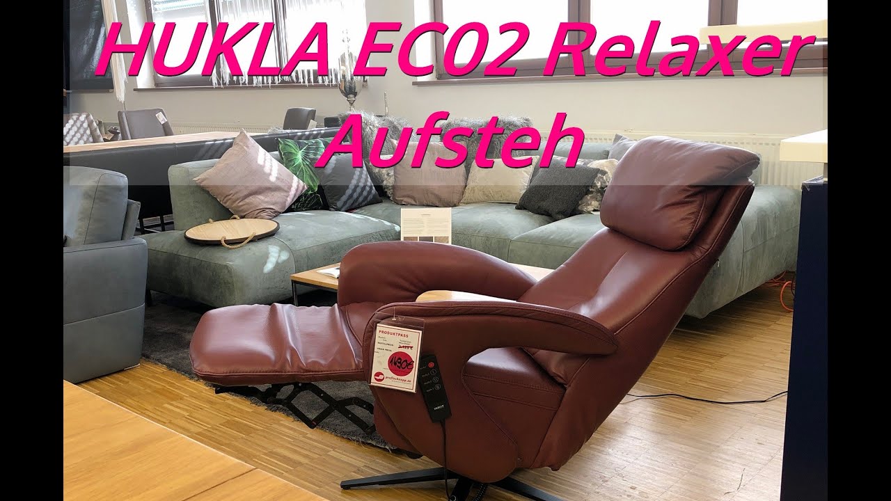 EC02: Spitzenrelaxer von Hukla mit Aufstehhilfe in Leder barolo inkl. Sitzheizung by profischnapp.de