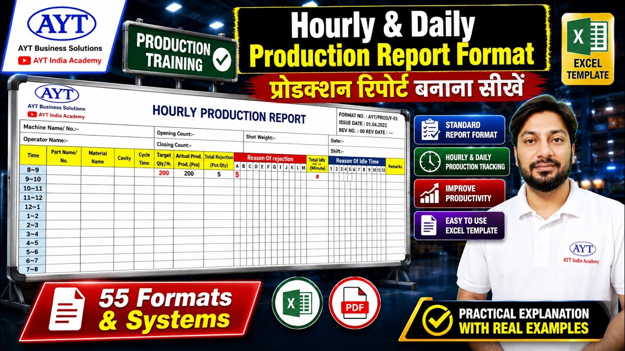 Hourly & Daily Production Report Format Explained in Hindi | Track Operator Efficiency & Output