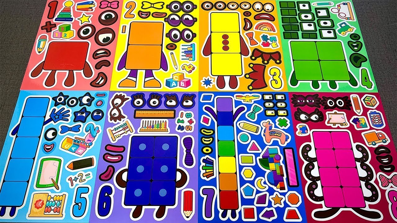 [🌟paper diy🌟] Decorating Numberblocks Sticker Book 🟥🟧🟨 넘버블럭스 숫자 스티커asmr