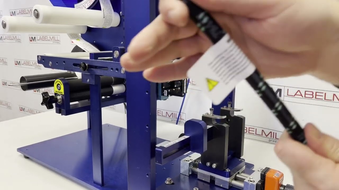 LabelMill, LM1012 Semi-Automatic Flag Label Applicator System Labeling Cloth Braided Rubber Hoses