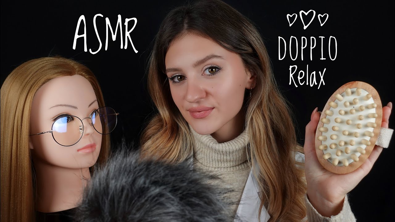 ASMR DOPPIO RELAX 🤤 Hair Brushing, Head Massage & Hair Braiding 👱‍♀