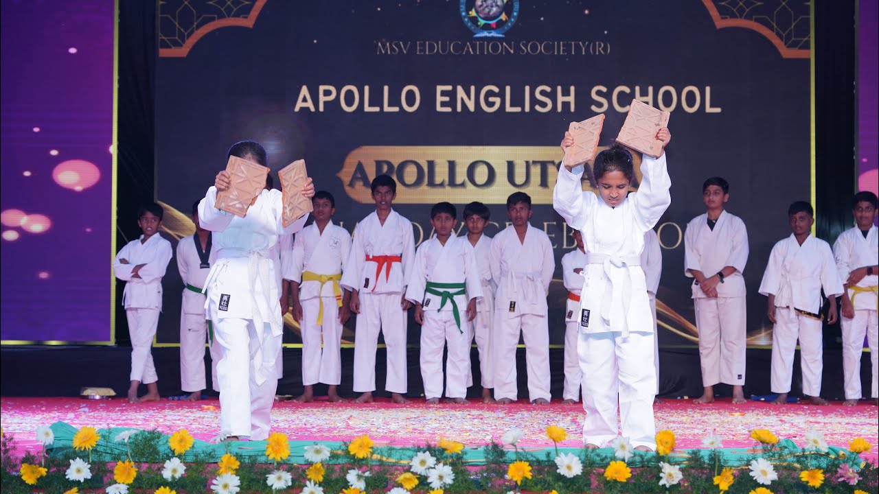 Apollo school day- showcased thrilling karate stunts: displaying strength, discipline & talent #aehs