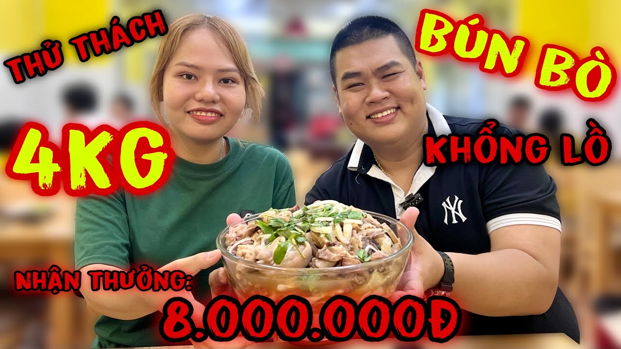 Bé Mai Thử Thách Ăn Tô Bún Bò Khổng Lồ 4Kg Trong 45 Phút Nhận Ngay 8.000.000Đ