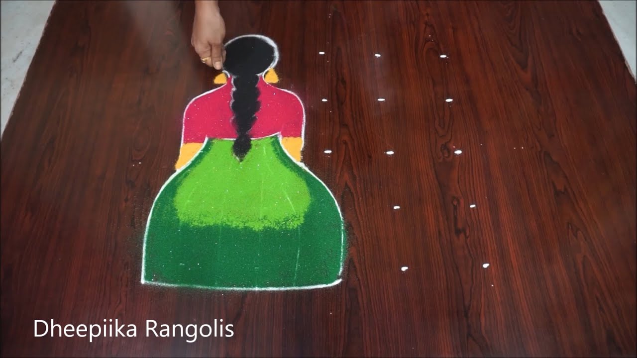 2026 New year special rangoli design || 2026 muggulu || happy new year || Girl rangoli with 5x5 dots
