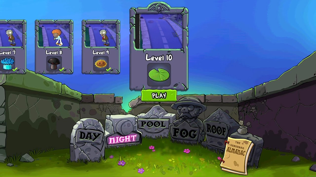 Plants vs Zombies | Adventure : Night | Level 10