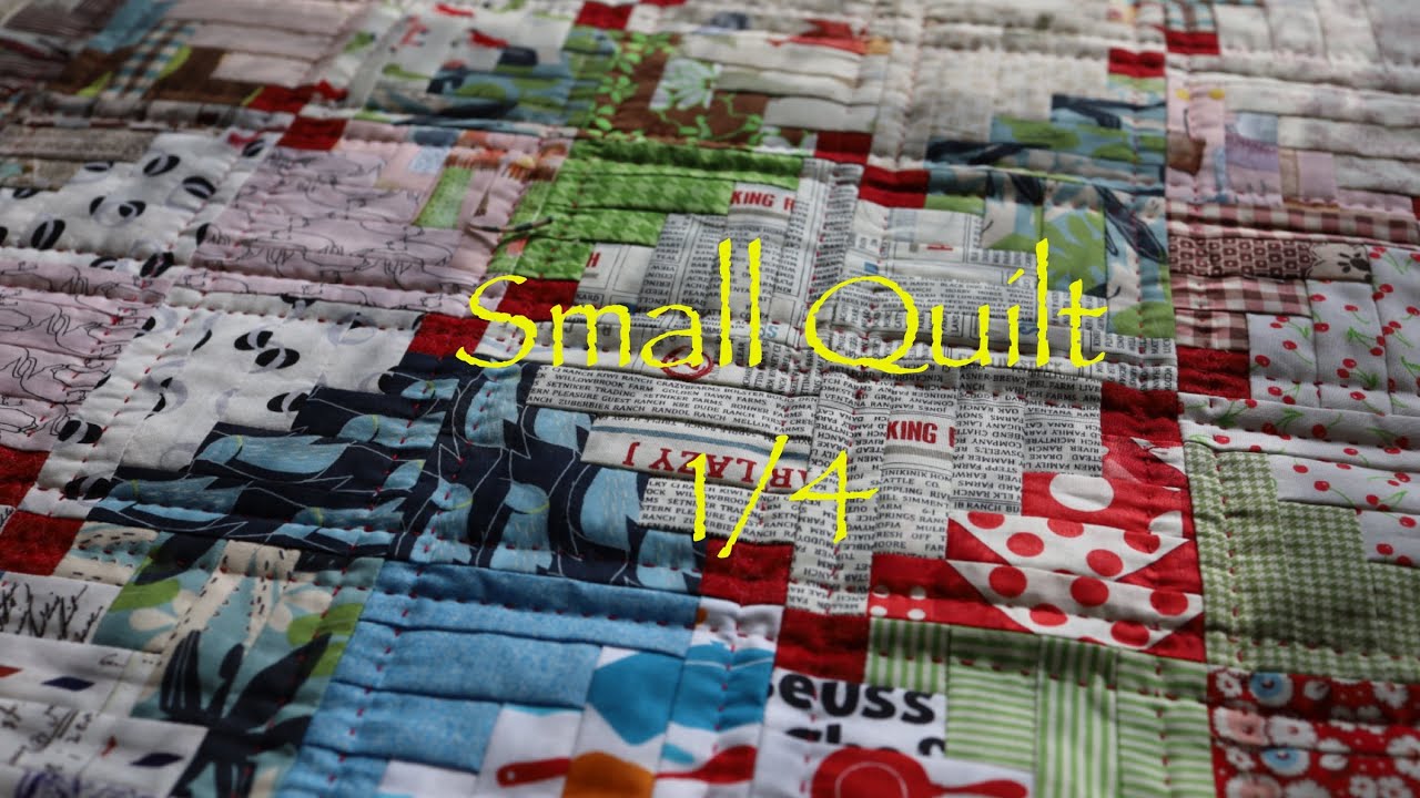 NO1【はぎれ使用】小さいサイズのキルトケットの作り方/size約62cmx 62cm　【How to make a small size quilt】Version 1