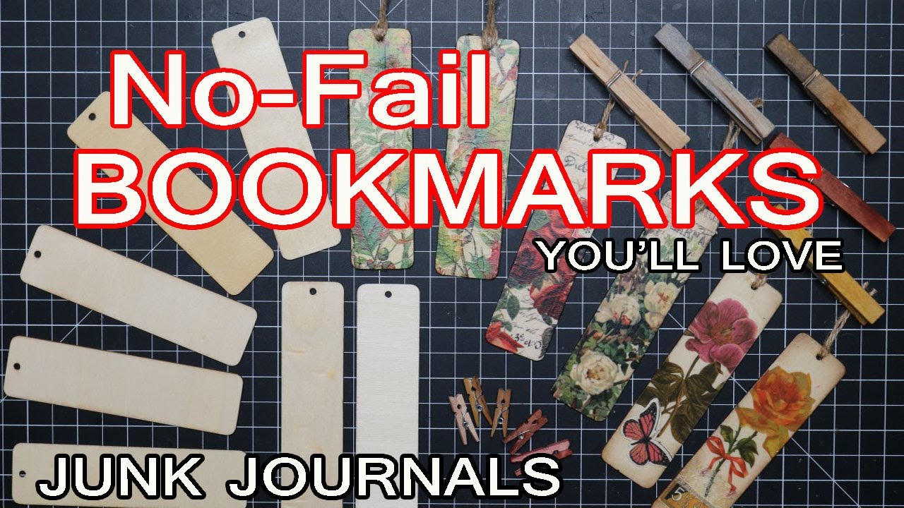 NO-FAIL BOOKMARKS: How to Make & Decorate Junk Journal Bookmarks & Clothespins | Examples | Tutorial