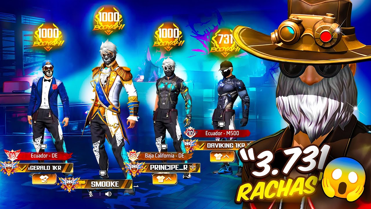 ASÍ JUEGA UNA ESCUADRA CON “3731 RACHAS” 😱 100% REAL FREE FIRE