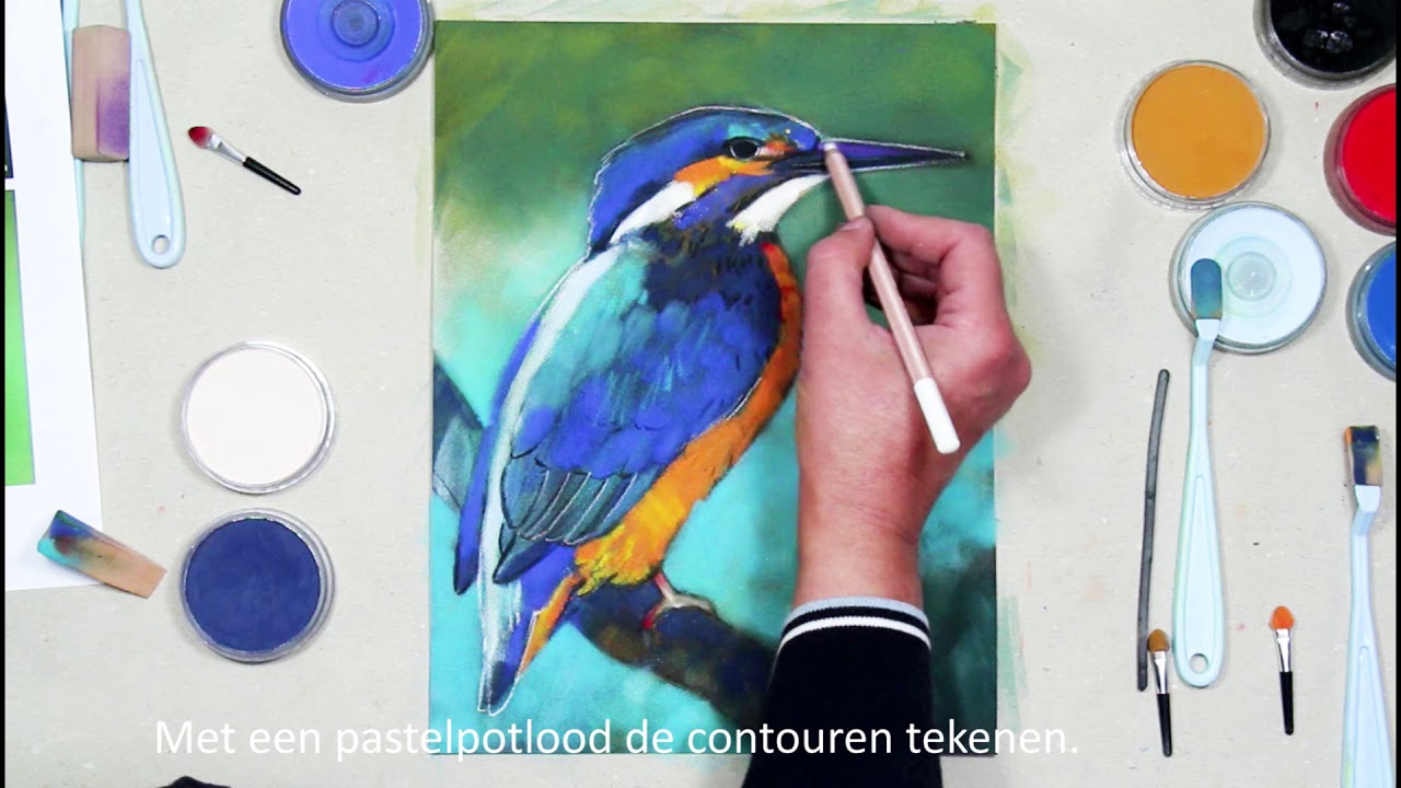 IJsvogel gemaakt met PanPastel