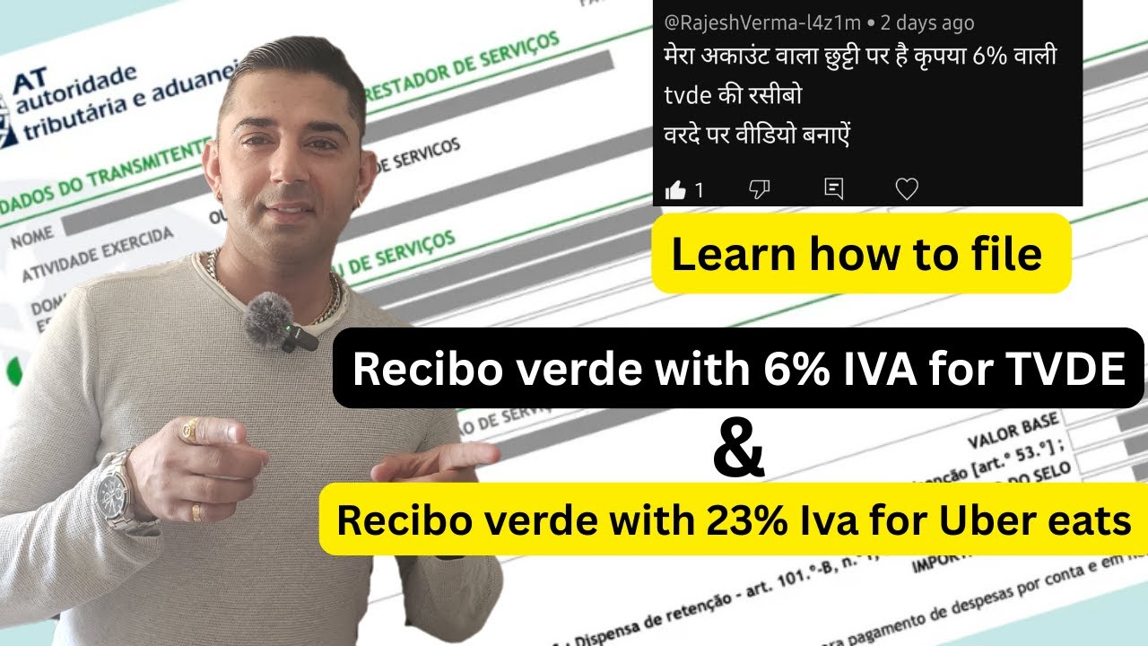 How to file recibo verde with 6% Iva for #tvde  #uberdriver #ubereats #reciboverde #portugalnews