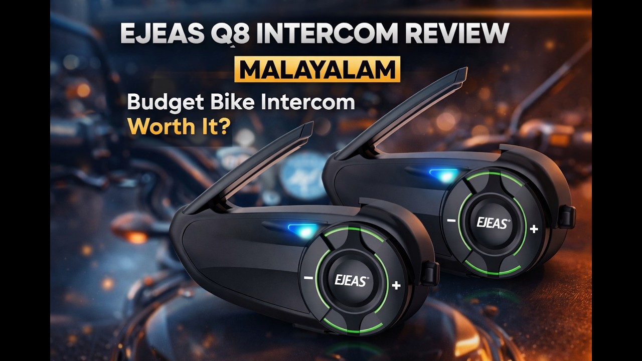 🎧 EJEAS Q8 Intercom Review Malayalam | Budget Bike Intercom – Worth It? 🏍️