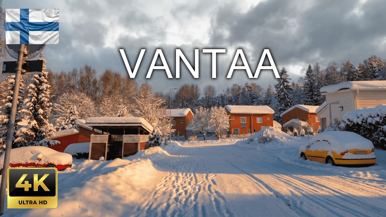 Silent Winter Walk in Vantaa ❄️ Cozy Snowy Neighborhood in Extreme Cold | Finland 4K