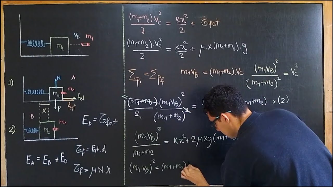 Exercício de física  : Sistema não conservativo - Velocidade da bala.
