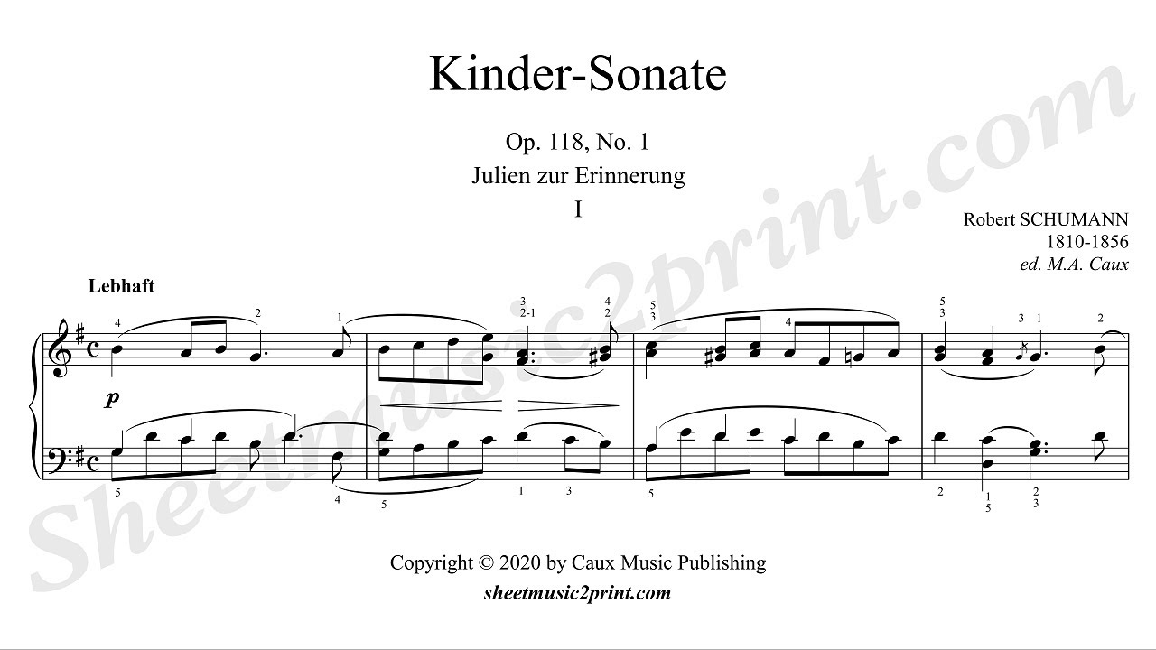 Schumann : Sonata op. 118, no. 1 (1/4 : Lebhaft)