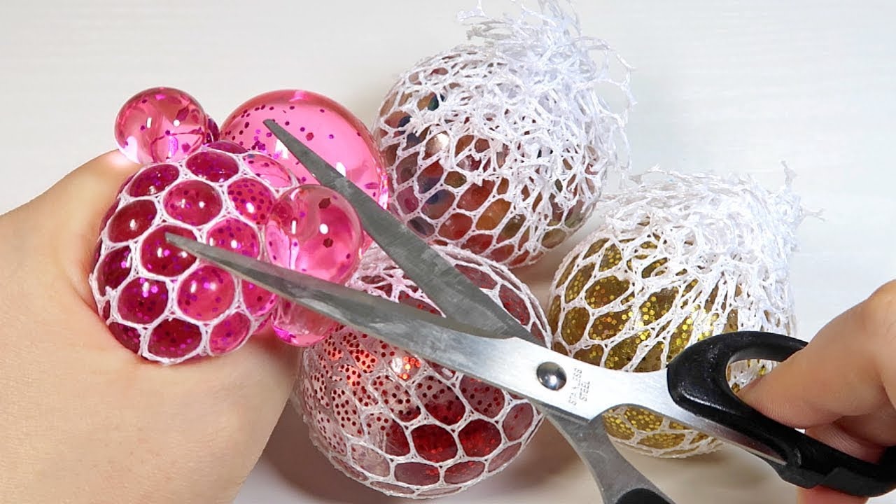 Cutting Open Squishy Mesh Ball Orbeez Slime