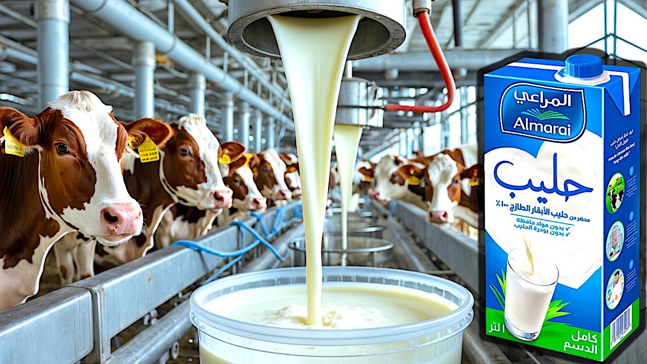كيف يُنتج الحليب في المصانع - طريقة إنتاج الحليب🥛🐮 MILK