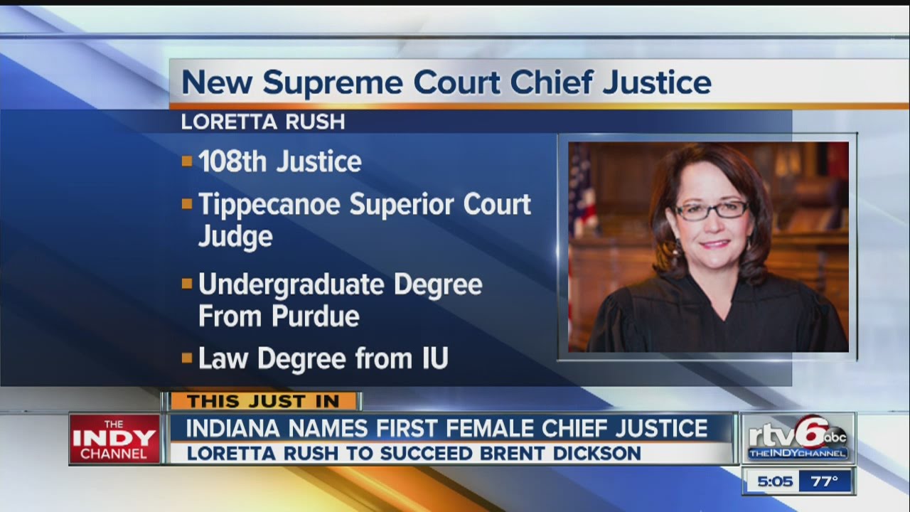 Rush named 1st female Supreme Court chief justice