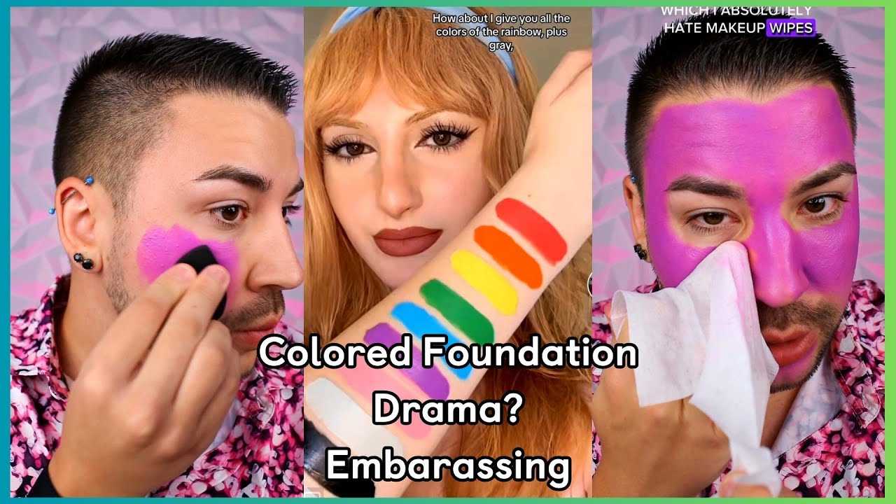 Trying The VIRAL Sunset Makeup Colored Foundations!