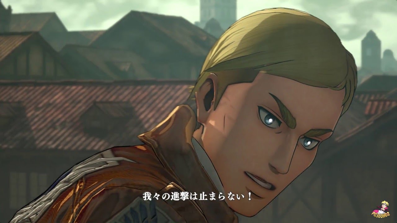 Attack on Titan (PS4):  Commander Erwin Gameplay (進撃の巨人) (1080p)