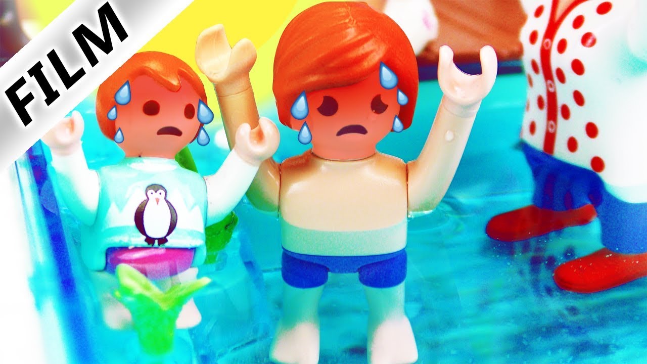 Playmobil Film Deutsch - HITZESCHOCK! EMMAS + JULIANS SONNENSTICH IM SWIMMING-POOL! Familie Vogel