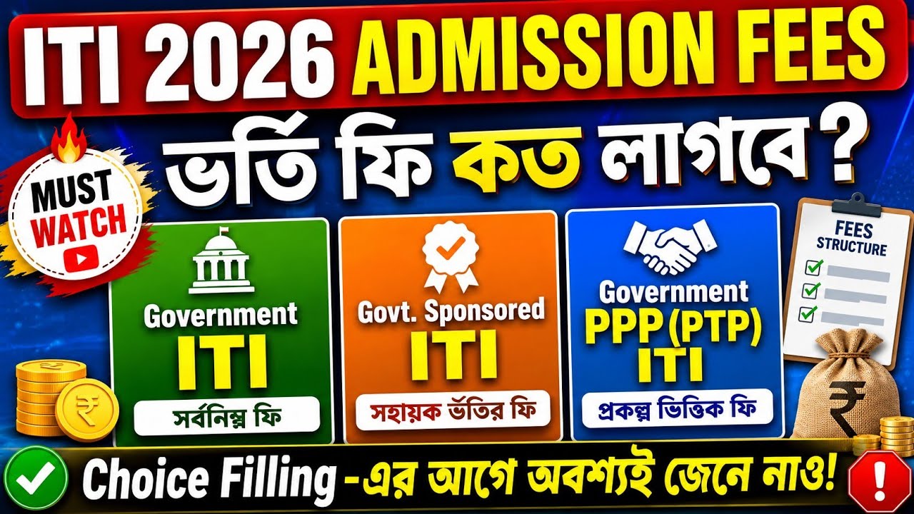 ITI 2026 Admission Fee Structure | How Much Are the Admission Fees for Government, Govt Sponsored...