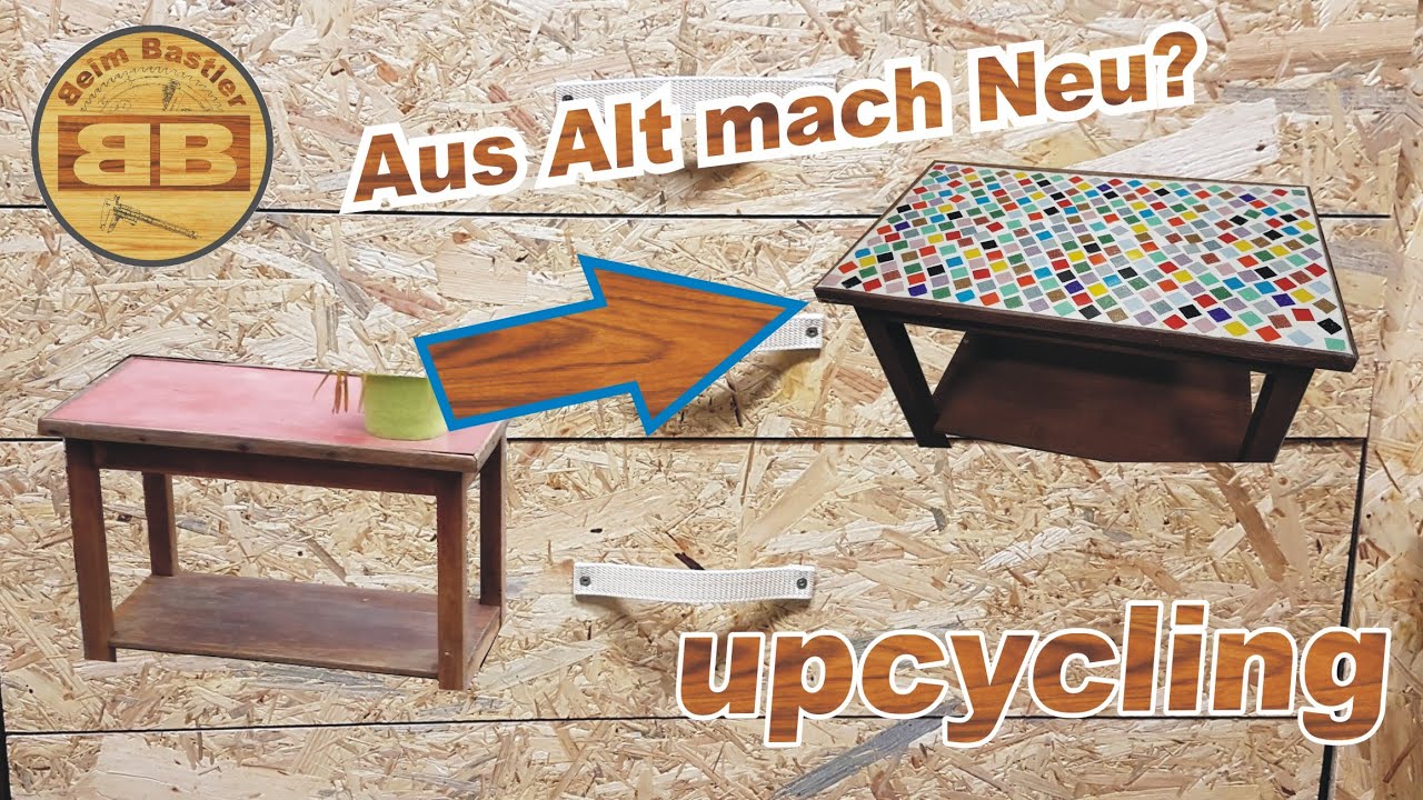 Mosaiktisch selber machen | DIY | altes Tischchen mit Mosaik aufwerten | upcycling Möbel
