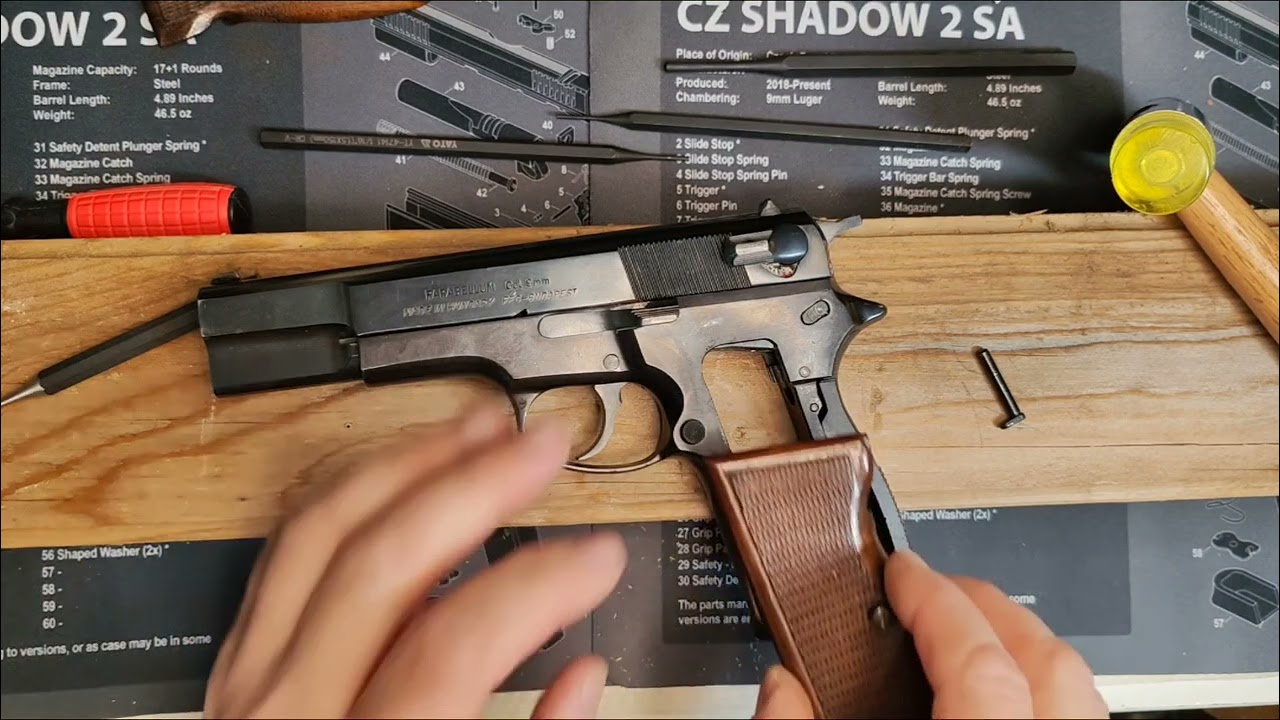 Repairing a Fég Army P9R hungarian semi auto hand gun 