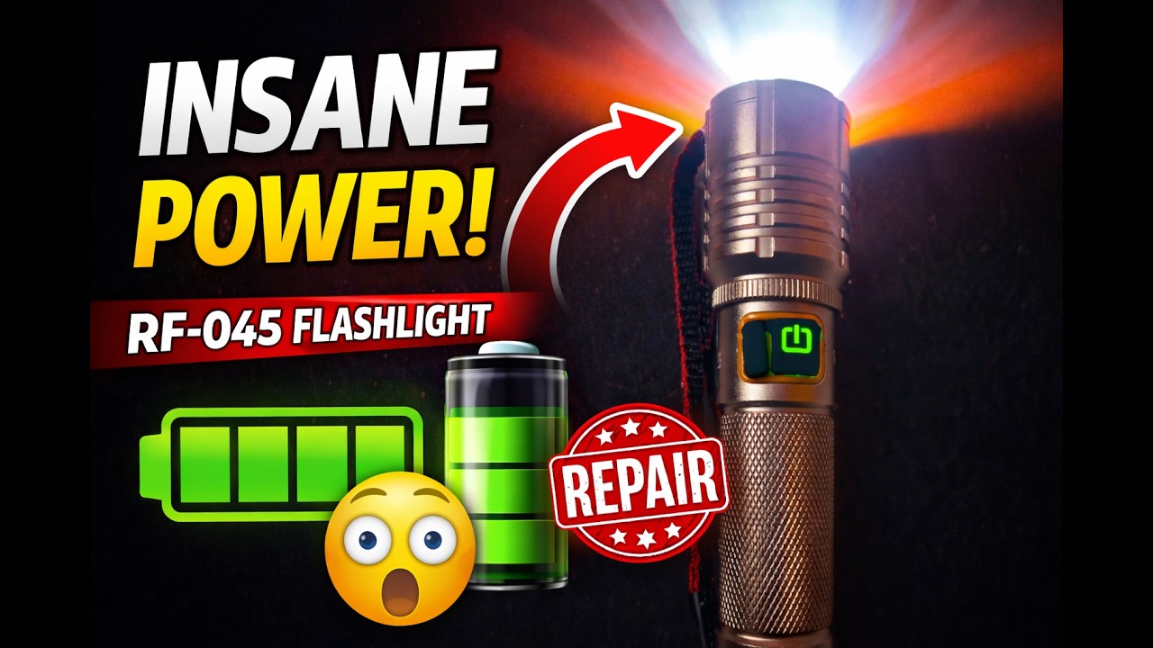 “RF-045 Torchlight Review 🔥 Repair & Battery Upgrade | Power Test”