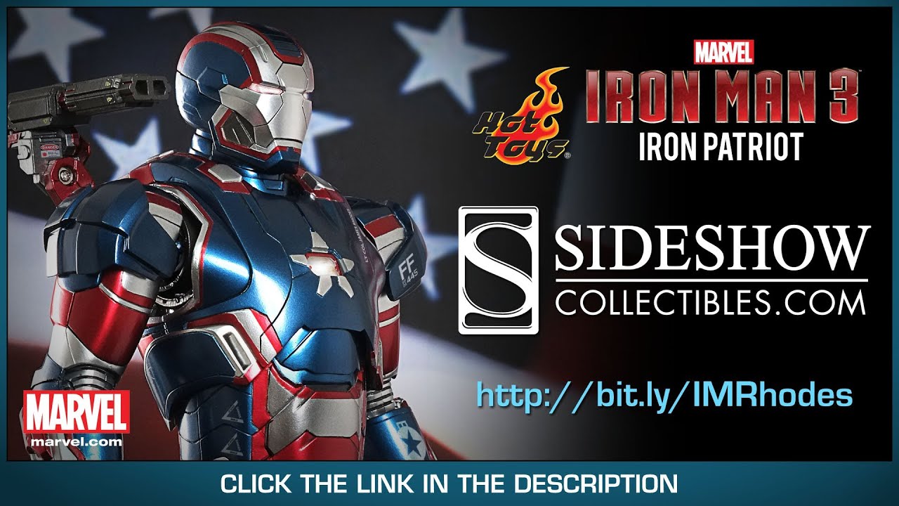 Iron Man 3 Hot Toys Iron Patriot Movie Masterpiece 1/6 Scale Diecast Figure Review