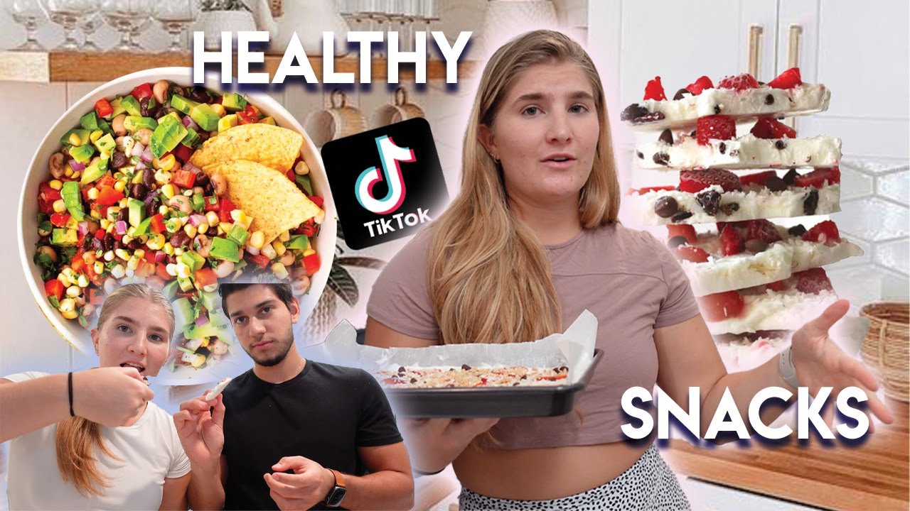 TRYING TikTok HEALTHY SNACKS