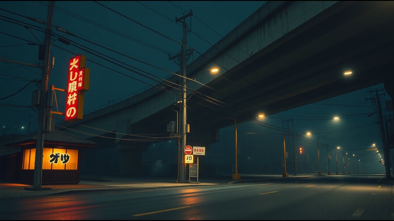 Falling Asleep at 2 AM 🍜 Silent Japan Corner, Gentle Rain & Soft Lo-Fi Ambience