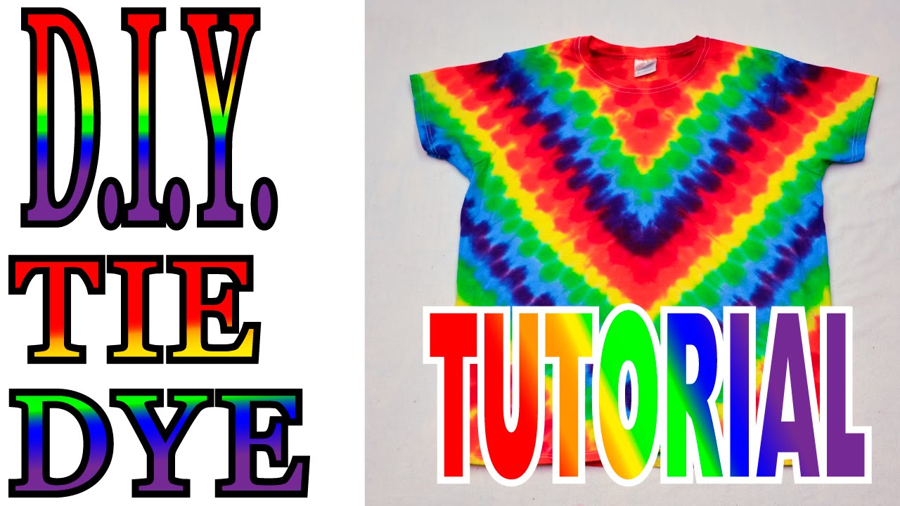DIY How to Tie Dye Rainbow Diagonal Fan Fold Shirt [Short Tutorial] #29