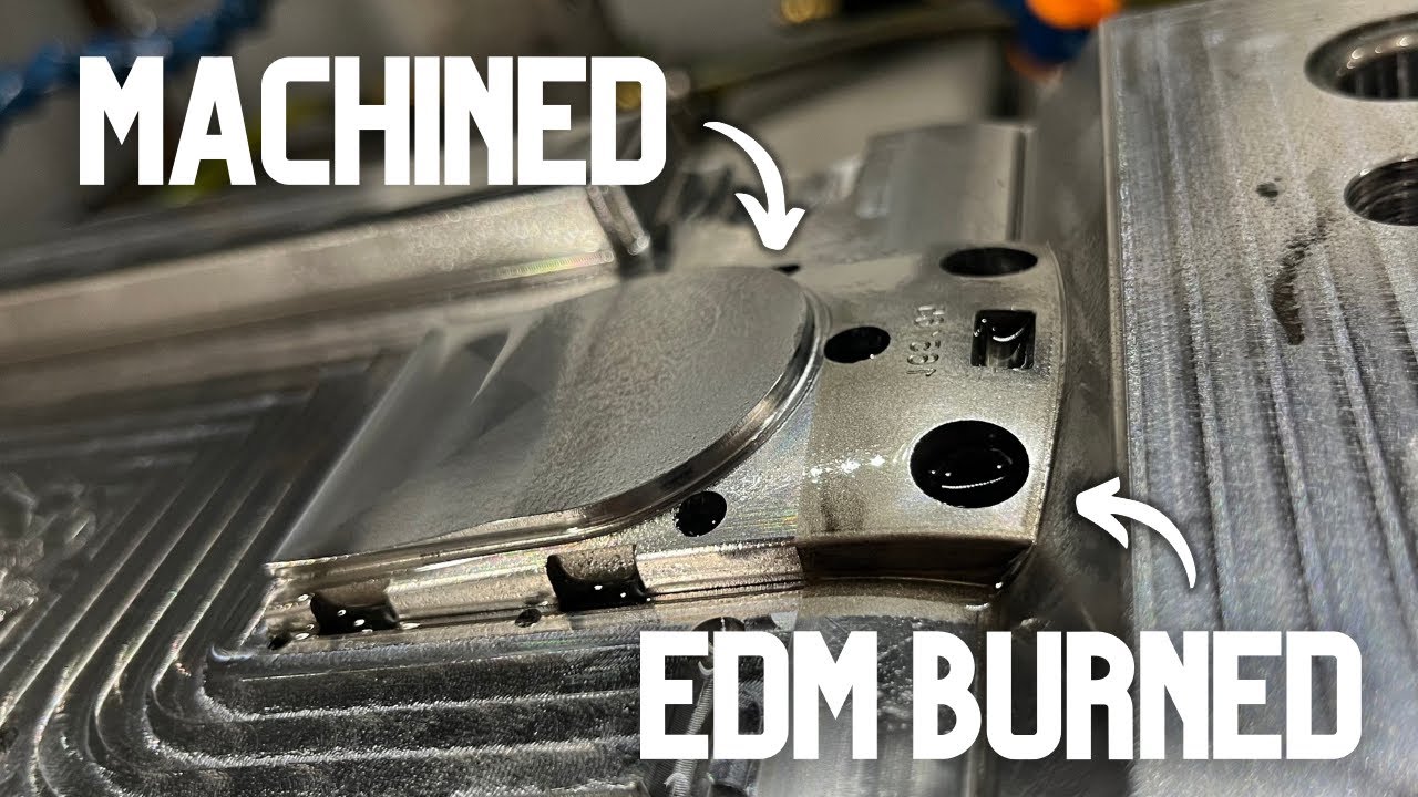 Blending an EDM burned feature on a machined part