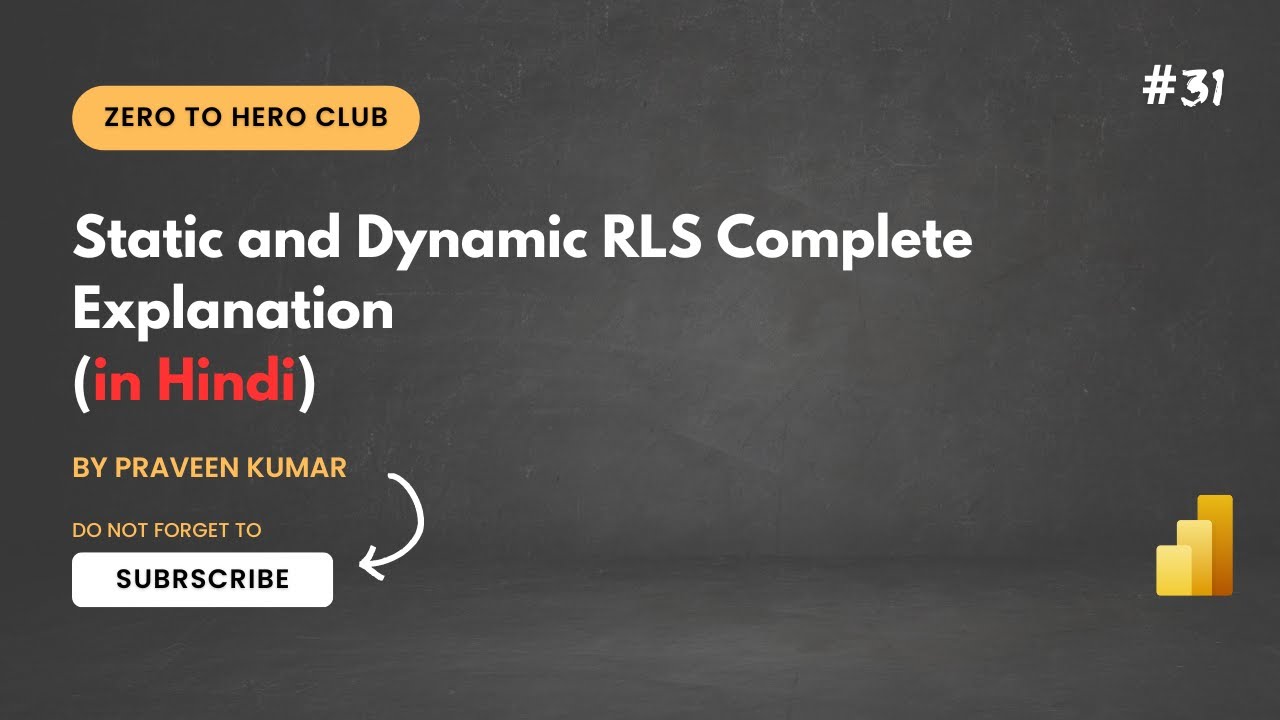 #31 - What is Row Level Security (RLS) and its types with Example in Hindi | Power BI Tutorial