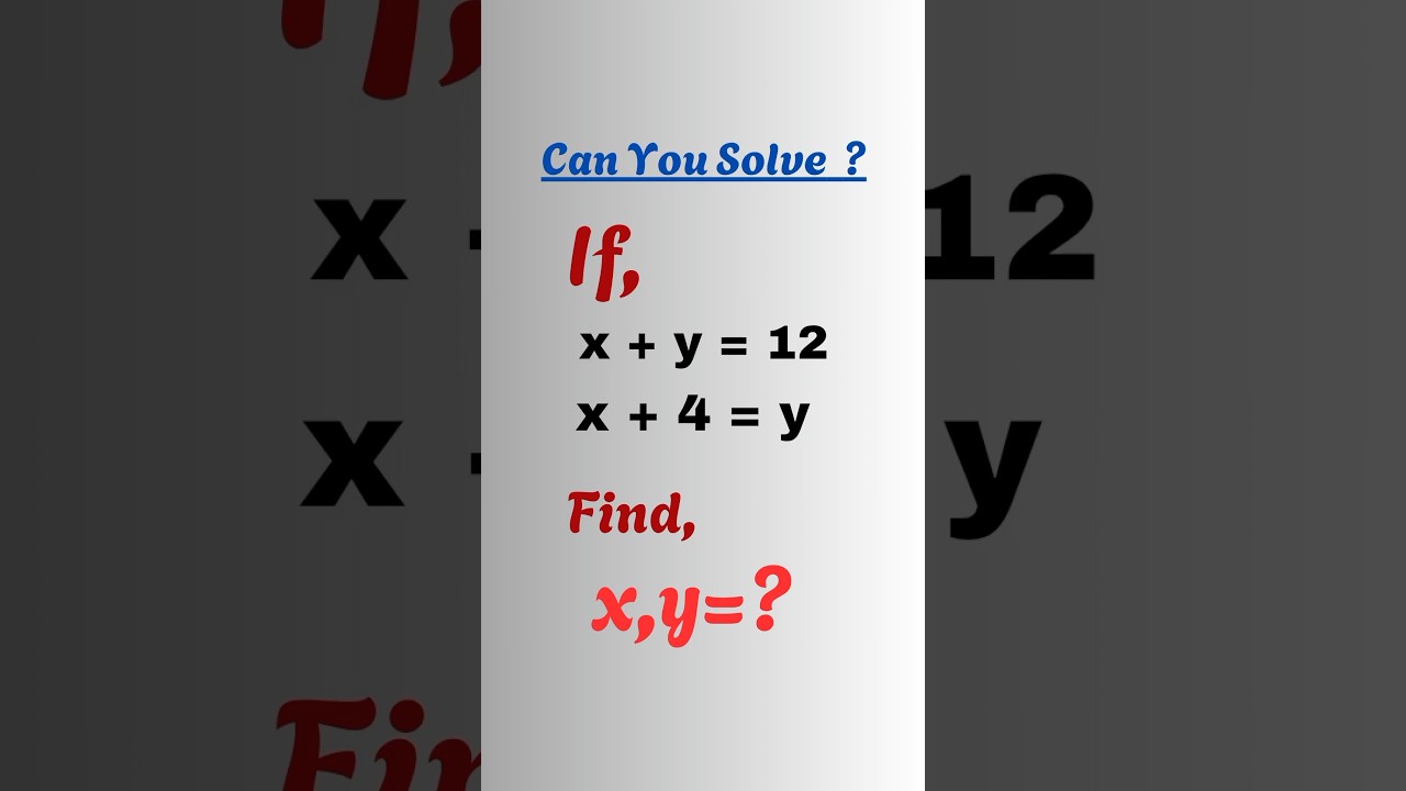 Solving A Nice System Of Equations || Can You Solve It?