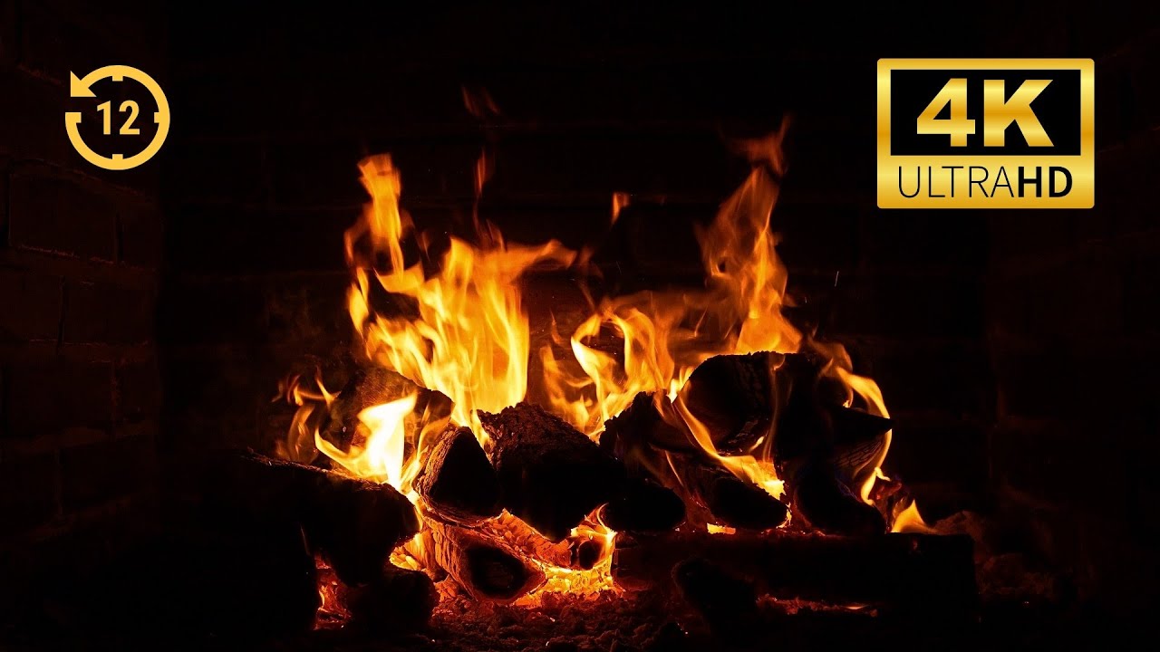 Best Christmas Fireplace 4K | Crackling Fire Sounds for Holiday Relaxation | 12 Hours 4K